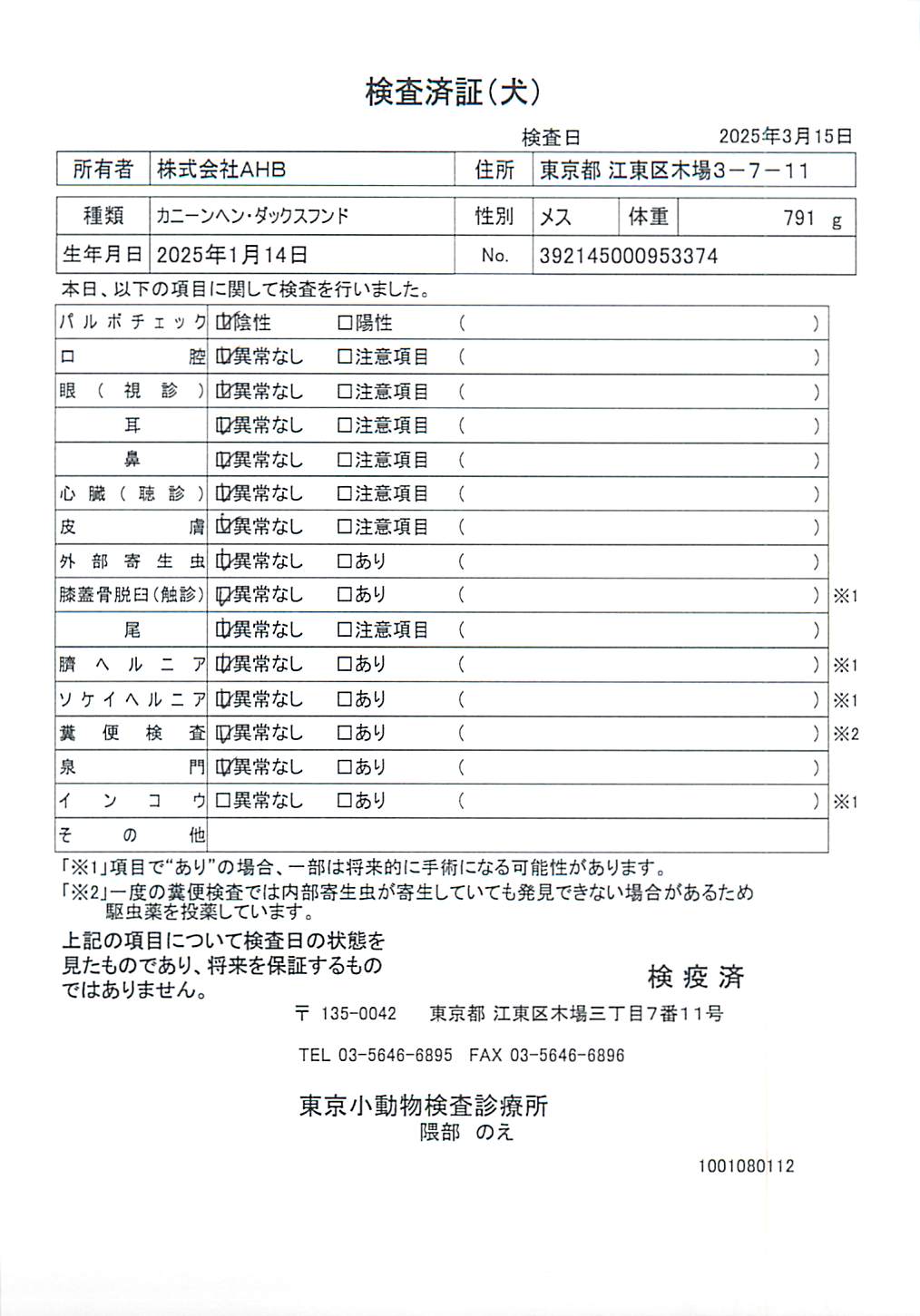 カニーンヘン・ダックスフンド